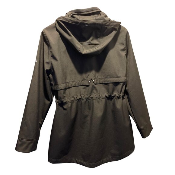 Gerry Womens Black Softshell Hooded Jacket Size XL Adjustable Waist Zip Pockets - Picture 2 of 8